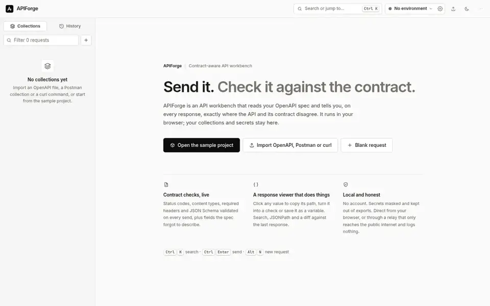 APIForge — screenshot of apiforge.prabhattiwari.in